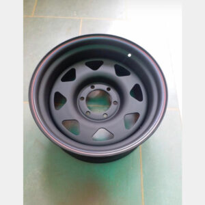 MATT BLACK STEEL WHEEL WITH BLUE AND RED STRIP FOR GYPSY 16inch