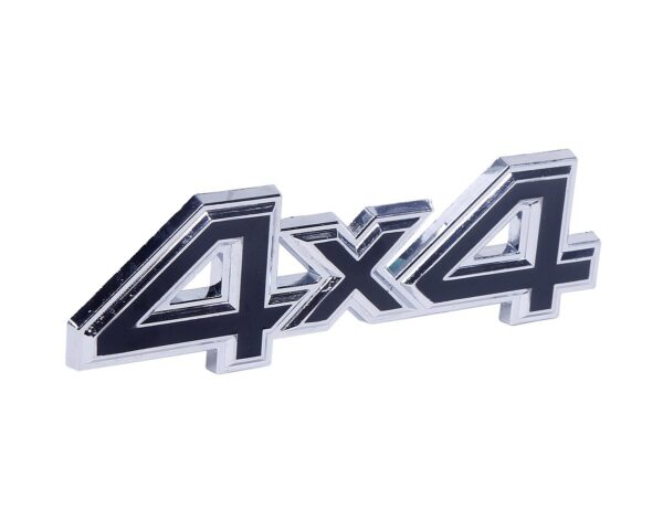 Universal 3D 4x4 Logo Sticker Chrome Badge Red & Black Colour