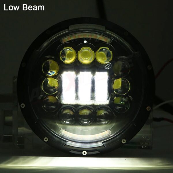 7 Inch Moon Top Headlight (Black) 75w with Turning Signal Light And Drl FOR JEEP/HUMMER/THAR/MM540/MM550 - Image 7