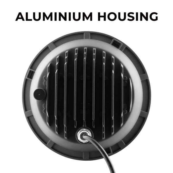 7 Inch Moon Top Headlight (Black) 75w with Turning Signal Light And Drl FOR JEEP/HUMMER/THAR/MM540/MM550 - Image 2