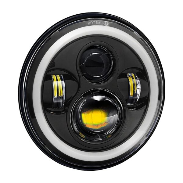 Mahindra Thar and Jeep Angel Eye Dual Projector Headlight with Indicator (7-inch) - Image 3