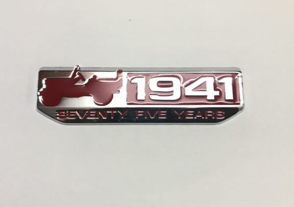 3D LAXURY 1941 75TH ANNIVERSARY WILLYS OVERLAND JEEP LOGO OFFROAD THAR LOGO (RED & SILVER) - Image 2