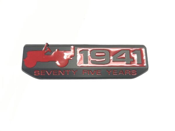 3D LAXURY 1941 75TH ANNIVERSARY WILLYS OVERLAND JEEP LOGO OFFROAD THAR LOGO (RED BLACK) - Image 3