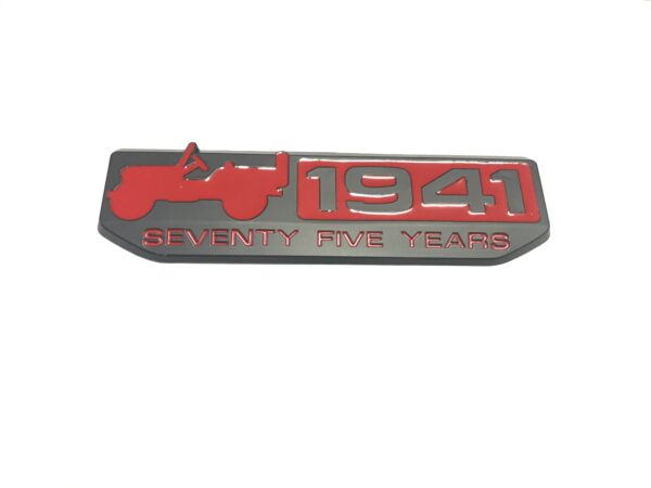 3D LAXURY 1941 75TH ANNIVERSARY WILLYS OVERLAND JEEP LOGO OFFROAD THAR LOGO (RED BLACK) - Image 2