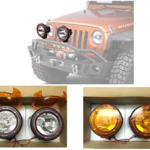 Universal Hid Xenon Fog light Powerful Lamps for All Cars and Suv with Yellow Cover especially for OffRoading (55w,4inch)