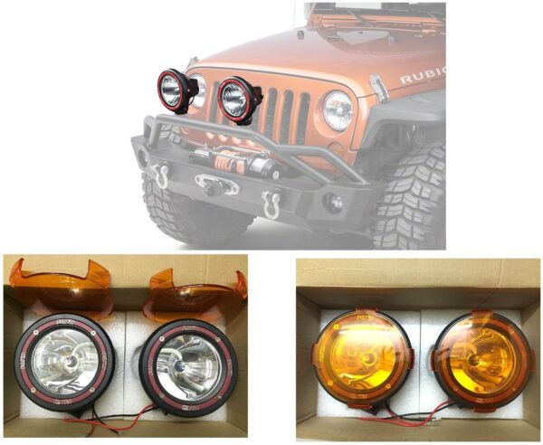 Universal Hid Xenon Fog light Powerful Lamps for All Cars and Suv with Yellow Cover especially for OffRoading (55w,4inch)