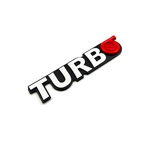 2 Stück Turbo Universal Auto Motorrad Auto 3D Metall Emblem Badge Aufkleber  Aufkleber, Rot & Silber
