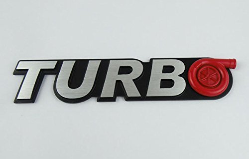 TURBO sign, label, badge, emblem or design element on car paint